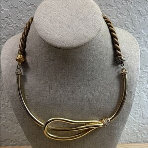 Alexis Bittar Gold and Silver Twist Necklace vintage